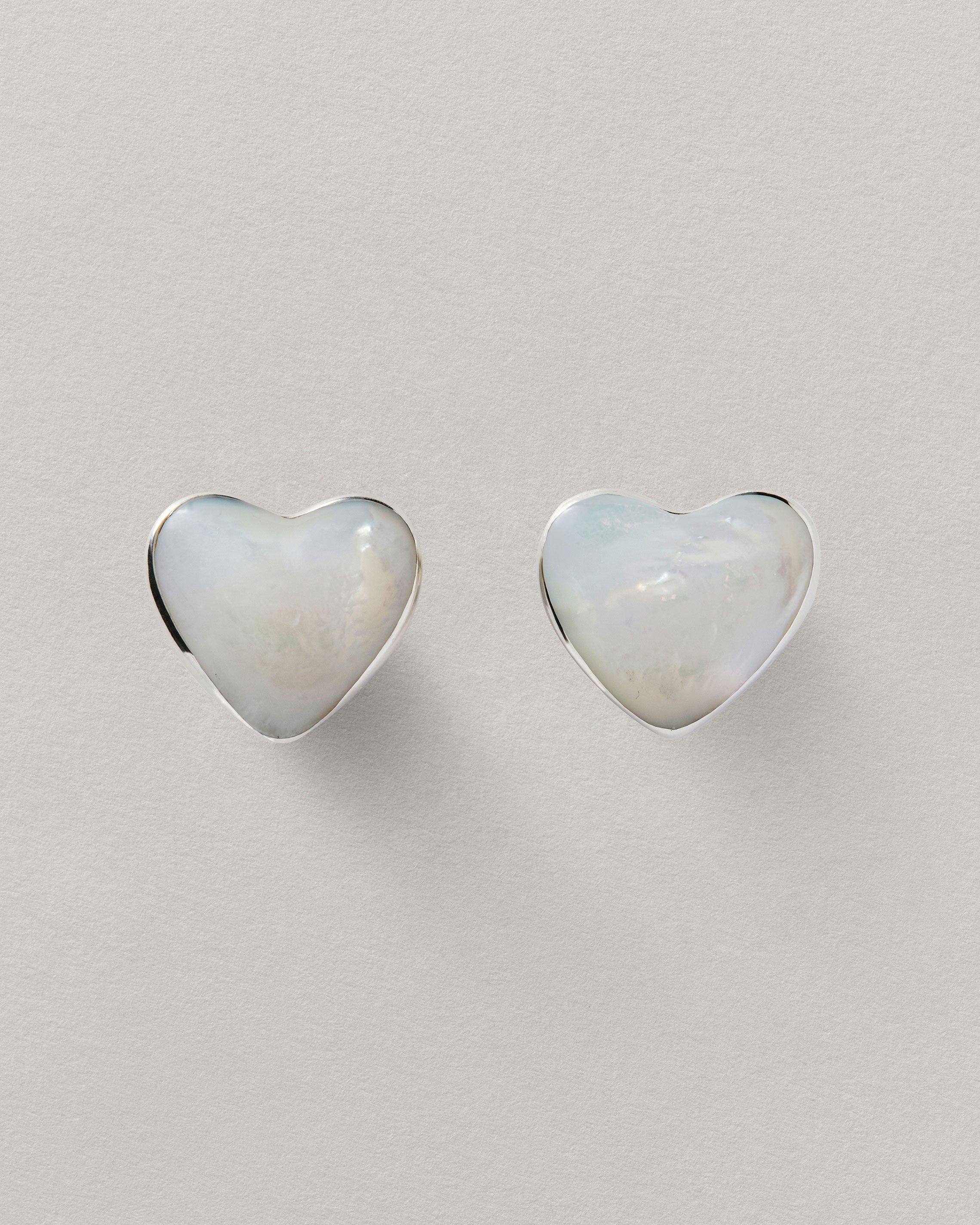 MOP Voluptuous Heart Earrings, Lrg