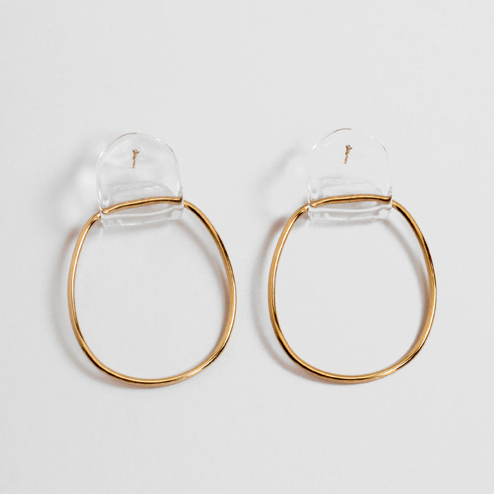 Glassy Foldover Gold Hoops - Sample Sale